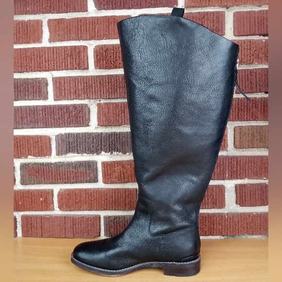 NWOT Franco Sarto 'Kalina' Genuine Hand-finished Leather Knee High Boots in Blk - Picture 3 of 9